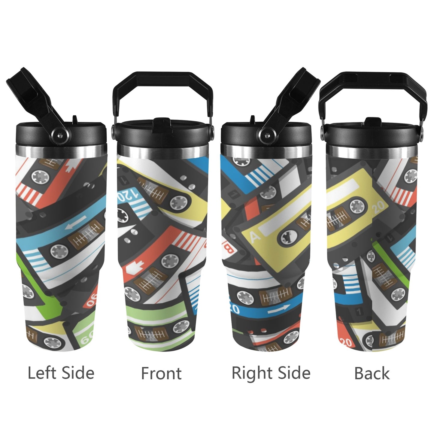 Cassette Tapes - 30oz Tumbler with Top Handle