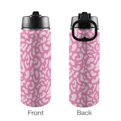 Pink Leopard - Insulated Water Bottle with Straw Lid (18oz) Insulated Water Bottle with Swing Handle Printed Offshore