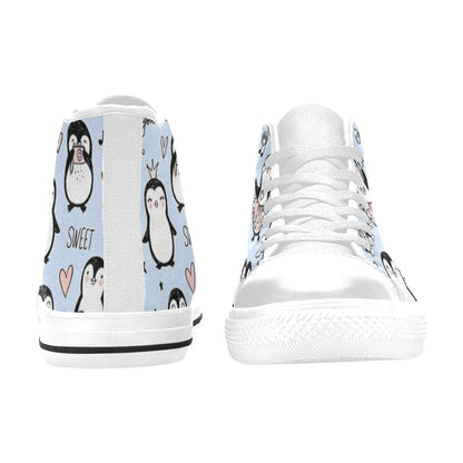 Penguin Love - Women's High Top Canvas Shoes