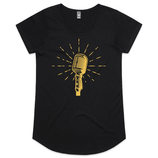 Retro Microphone - Womens Scoop Neck T-Shirt