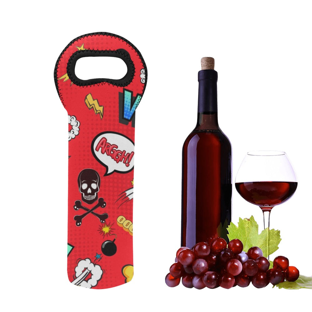 Comic Book Red - Neoprene Wine Bag