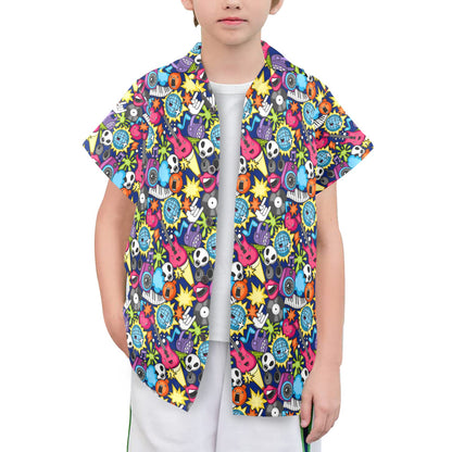 Sticker Music - Senior Boys Hawaiian Shirt