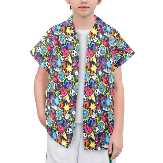 Sticker Music - Senior Boys Hawaiian Shirt