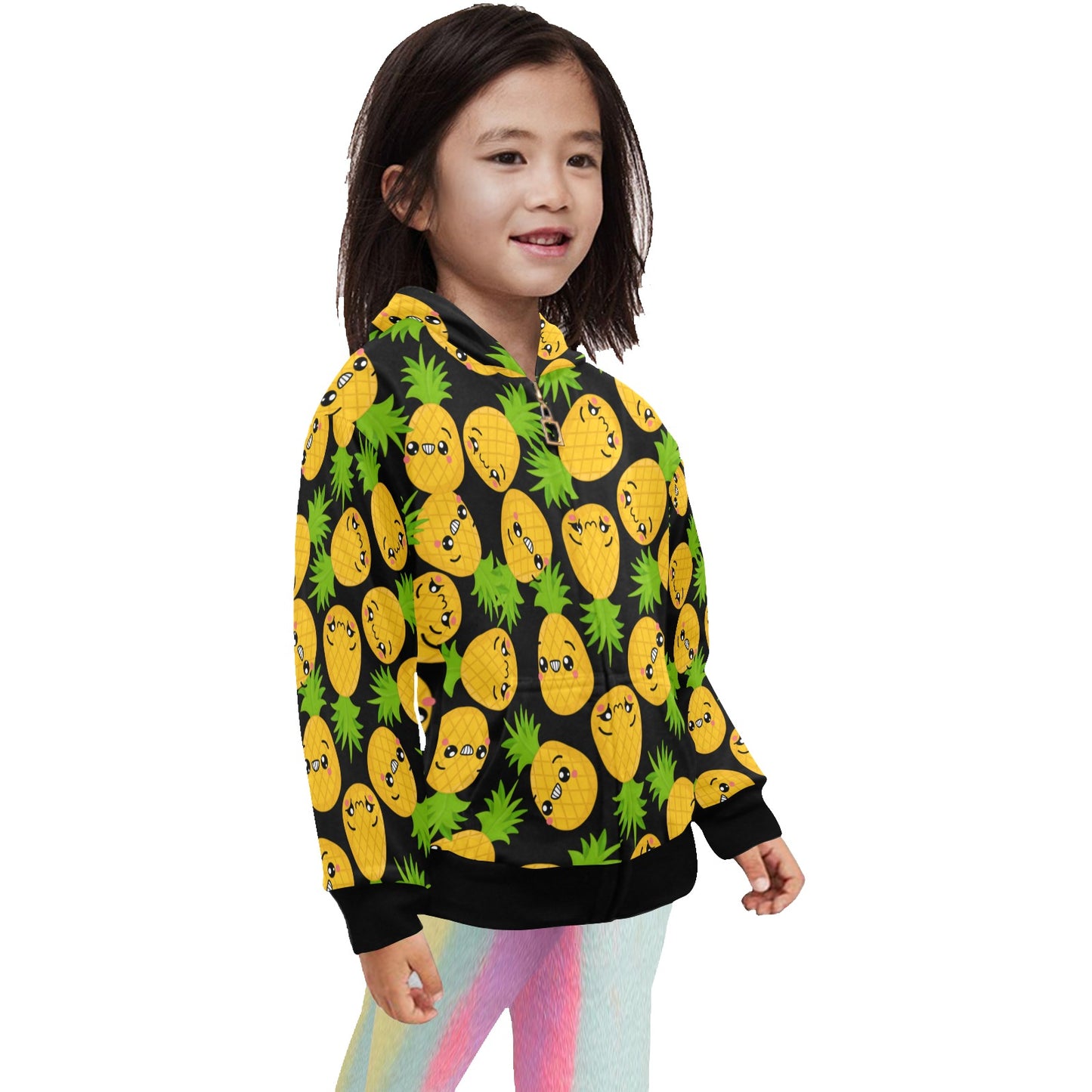 Cool Pineapples - Junior Girls Zip Up Hoodie