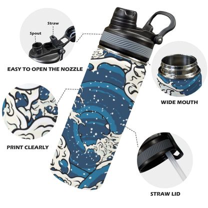 Waves - Insulated Water Bottle with Dual-Use Lid (18oz) Insulated Water Bottle with Dual-Use Lid (18oz) Printed Offshore