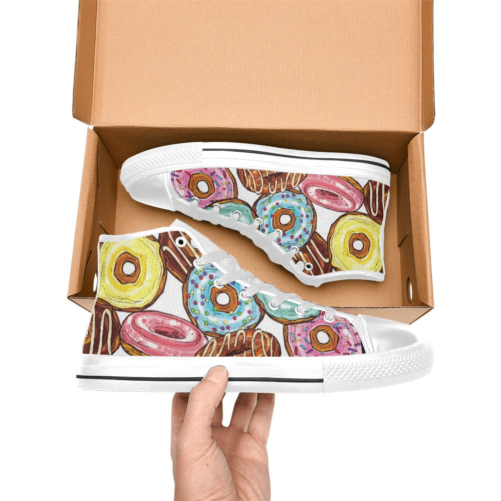 Doughnuts - Men's High Top Canvas Shoes