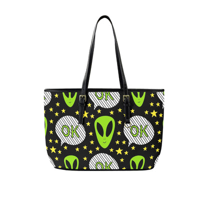 Alien OK - Leather Tote Bag-Large