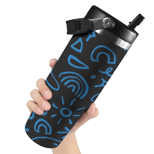 Blue Squiggle - 30oz Tumbler with Top Handle