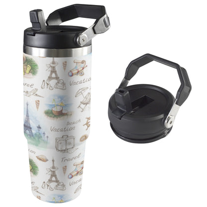 Travel Map - 30oz Tumbler with Top Handle