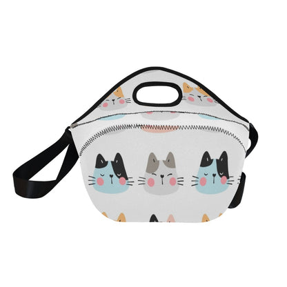 Cat Faces - Neoprene Lunch Bag/Large