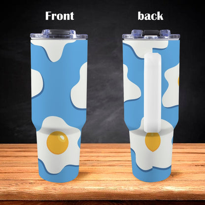 Fried Eggs - 40oz Tumbler with White Handle