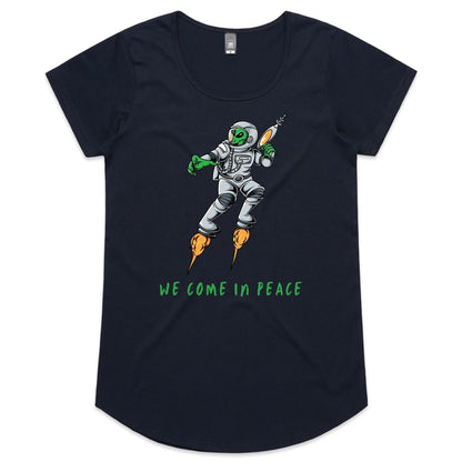 Alien, We Come In Peace - Womens Scoop Neck T-Shirt