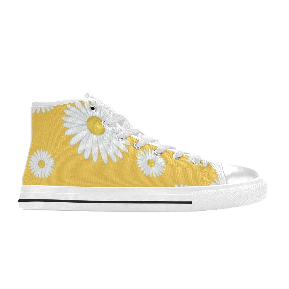 Daisy On Yellow - Women's High Top Canvas Shoes