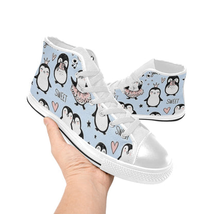 Penguin Love - Women's High Top Canvas Shoes