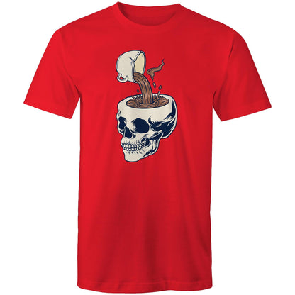 Coffee Skull - Mens T-Shirt Red Mens T-shirt Coffee