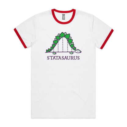 Statasuaurus, Maths Dinosaur - Staple Ringer Tee