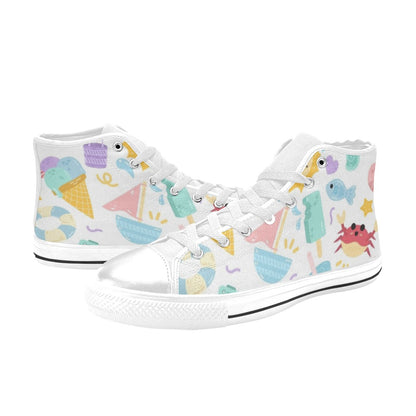 Summer Fun - Kids' High Top Canvas Shoes