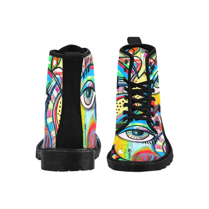 Graffiti Bird - Martin Boots for Women (Black)