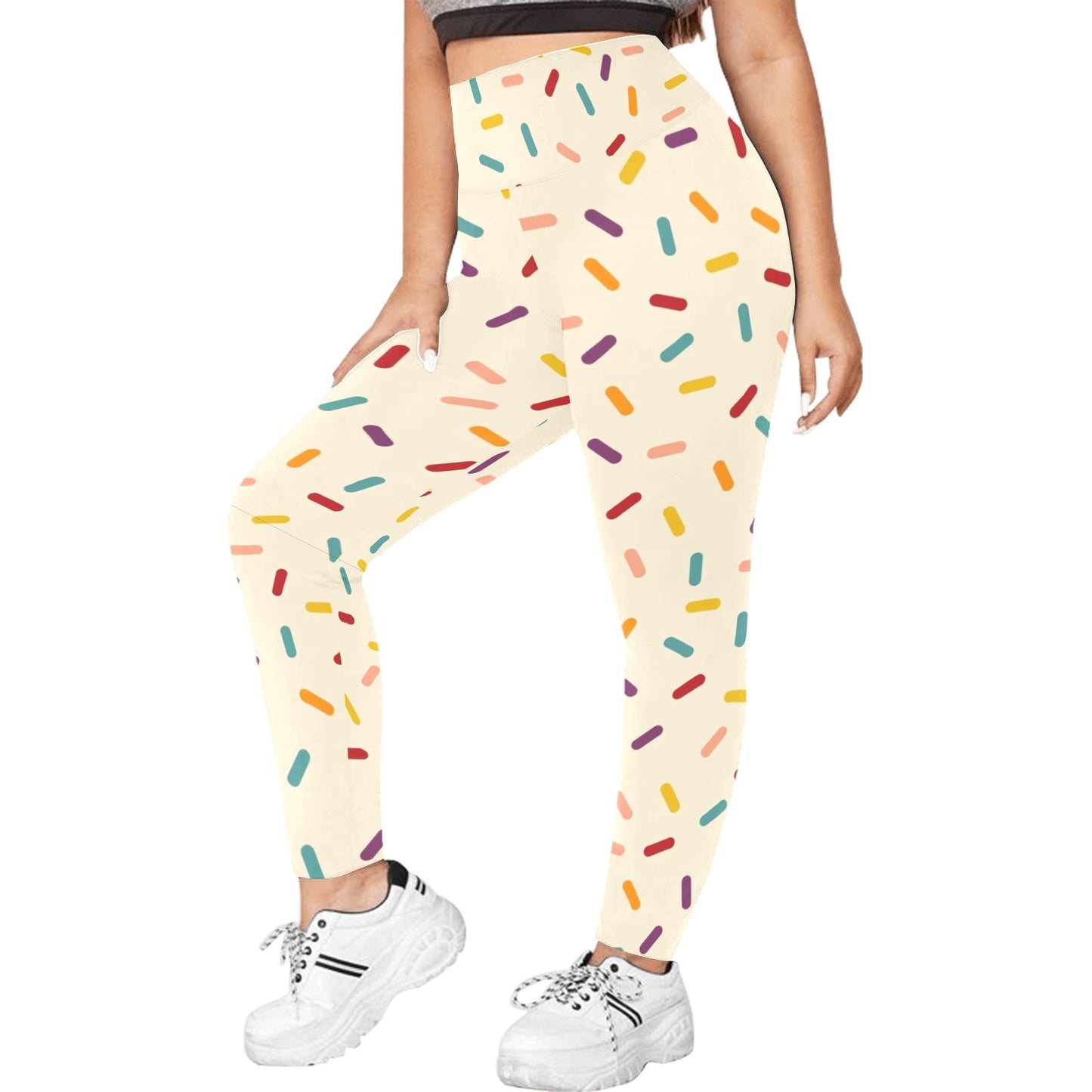 Sprinkles - Women's Plus Size High Waist Leggings Women's Plus Size High Waist Leggings Printed Offshore