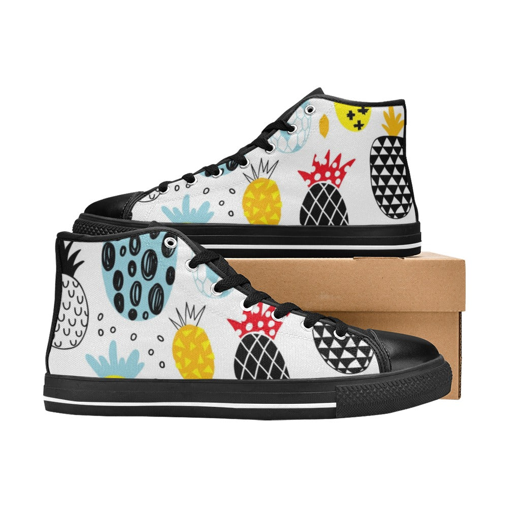 Crazy Pineapples - Men's High Top Canvas Shoes