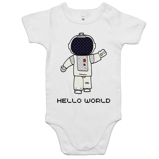 Astronaut, Hello World - Baby Bodysuit White Baby Bodysuit Space