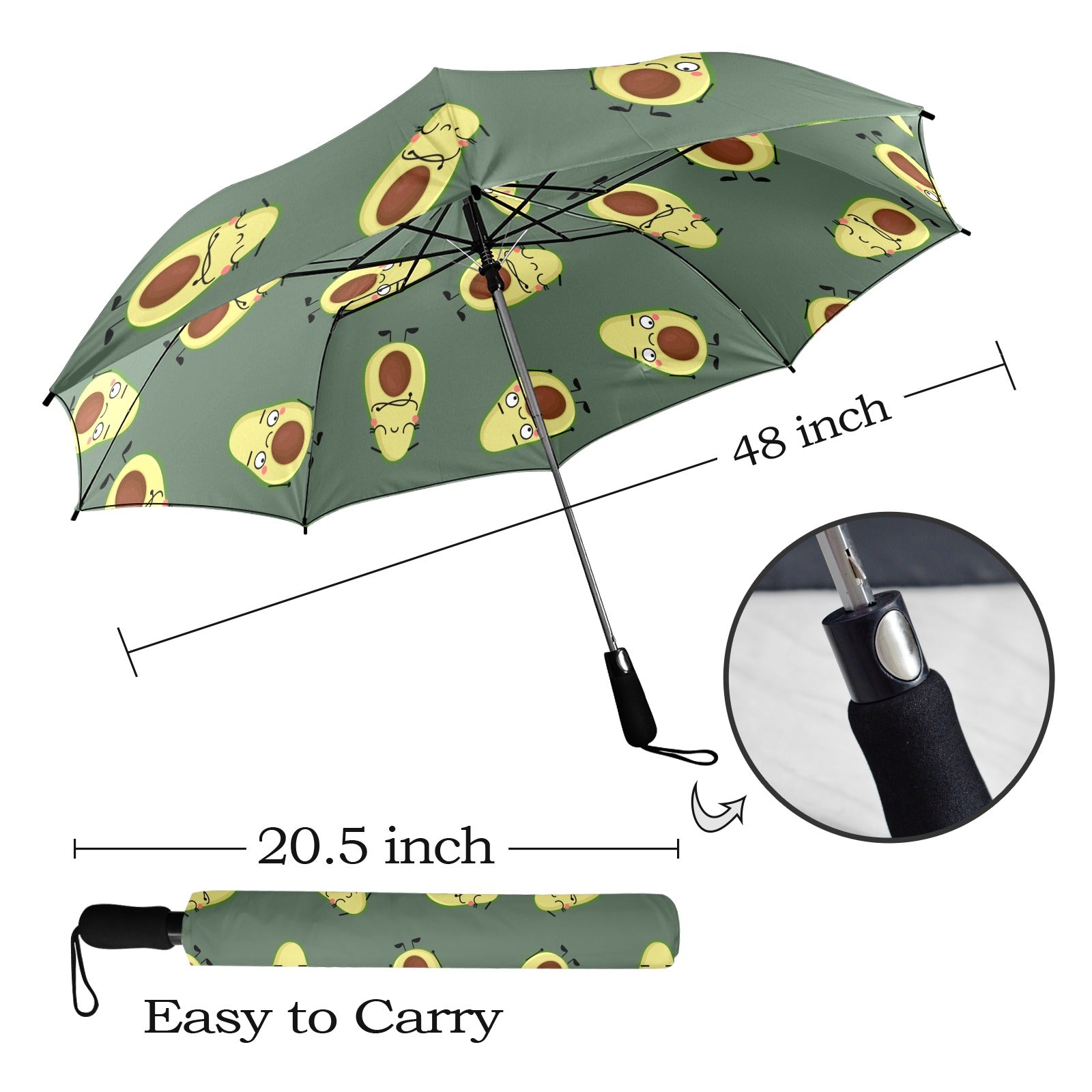 Avocado Characters - Semi-Automatic Foldable Umbrella Semi-Automatic Foldable Umbrella Printed Offshore