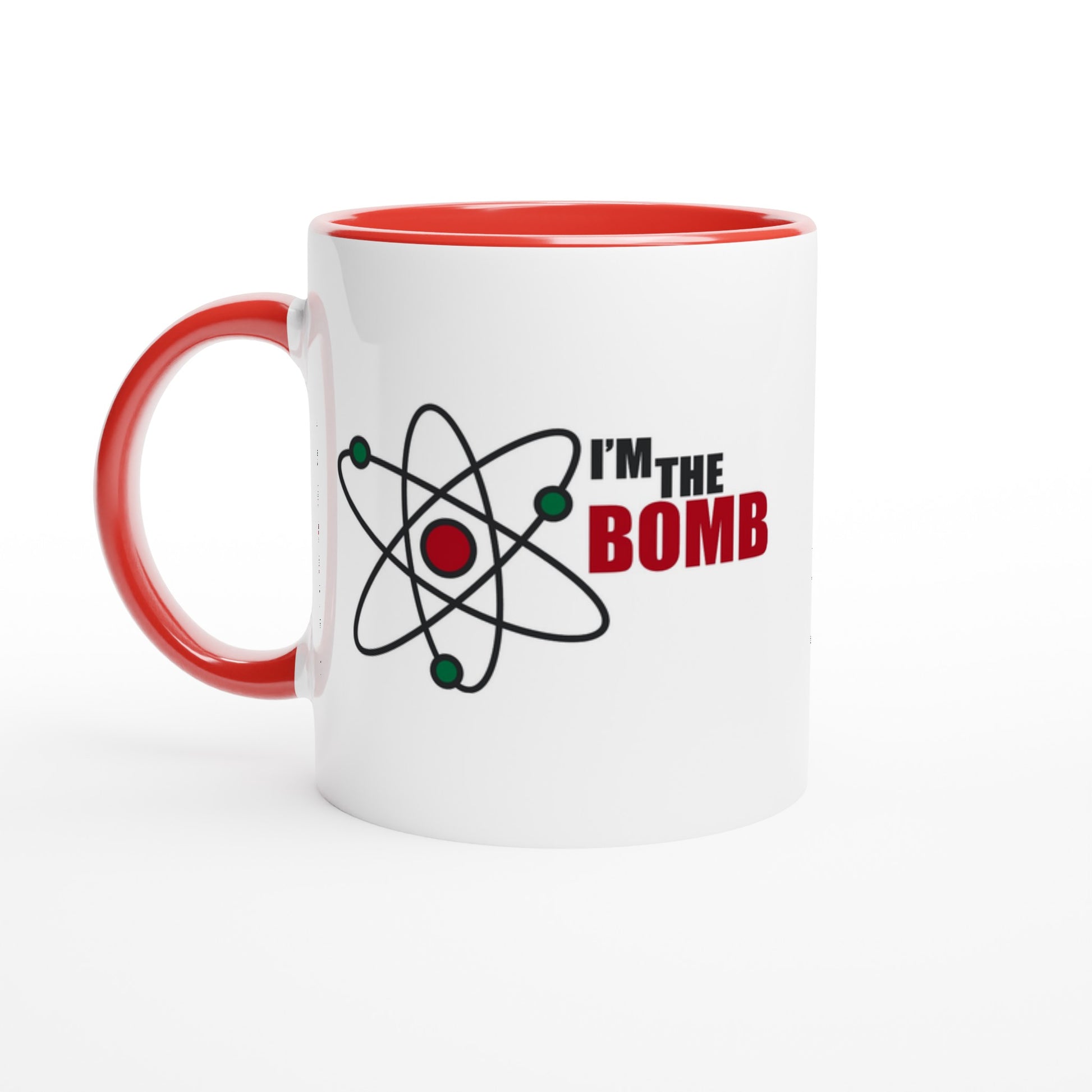 I'm The Bomb, Atom - White 11oz Ceramic Mug with Colour Inside Ceramic Red Colour 11oz Mug Globally Fulfilled Science