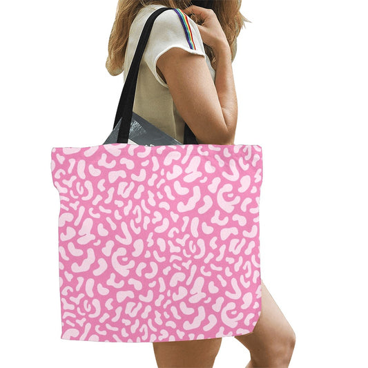 Pink Leopard - Full Print Canvas Tote Bag Full Print Canvas Tote Bag Printed Offshore