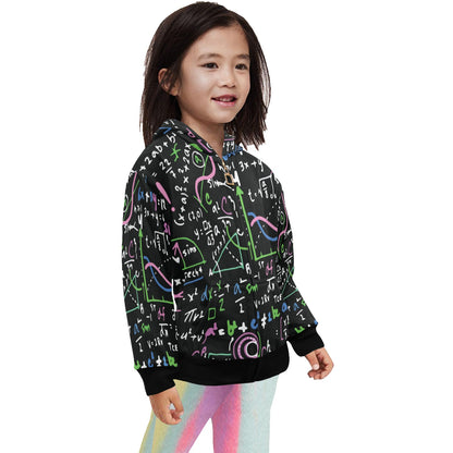 Equations In Green And Pink - Junior Girls Zip Up Hoodie