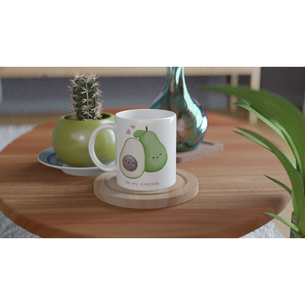 Be My Avocado - White 11oz Ceramic Mug White 11oz Mug food Globally Fulfilled love