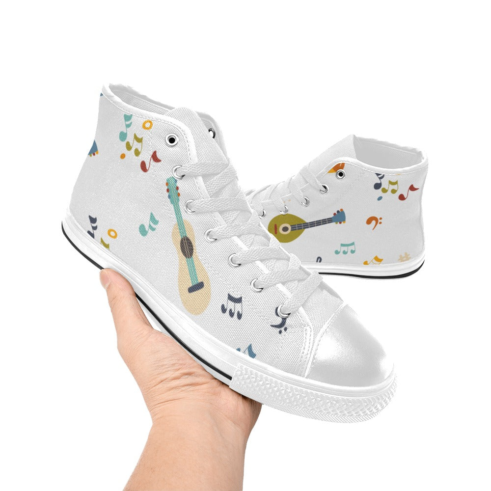 Guitar Music - Women's High Top Canvas Shoes