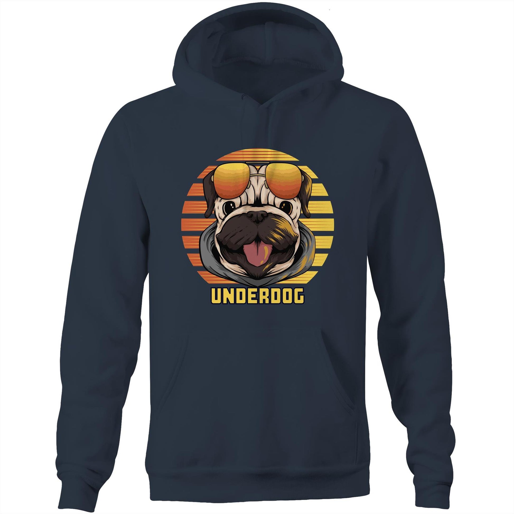 Underdog - Pocket Hoodie Sweatshirt Navy Hoodie animal