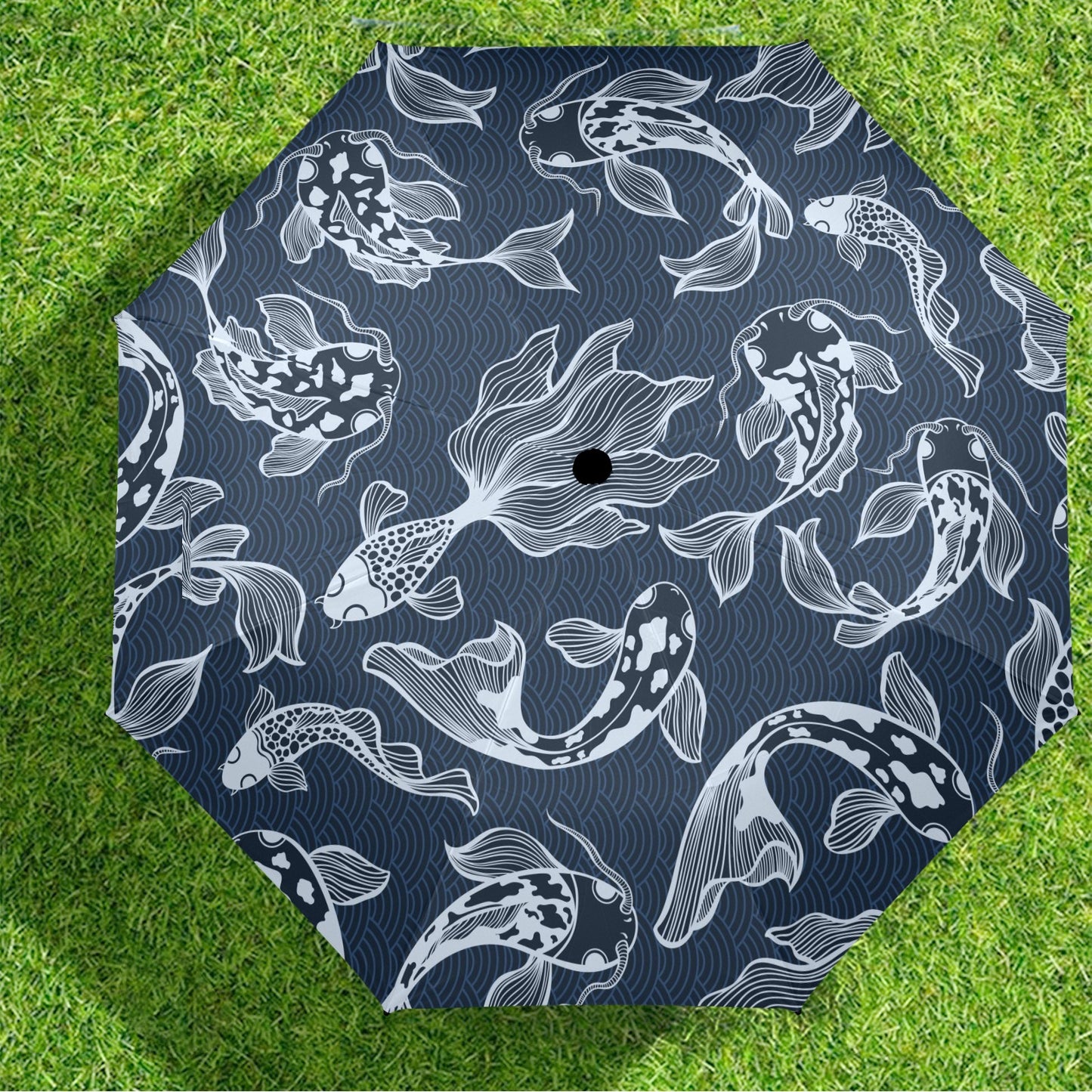 Blue Fish - Semi-Automatic Foldable Umbrella Semi-Automatic Foldable Umbrella