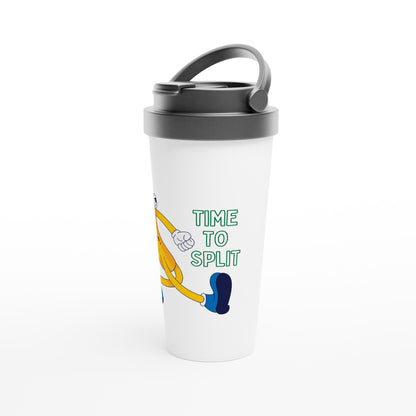 Banana, Time To Split - White 15oz Stainless Steel Travel Mug Travel Mug food Globally Fulfilled