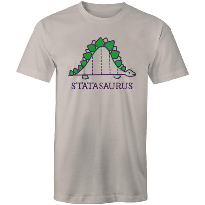 Statasaurus, Maths, Dinosaur - Mens T-Shirt Light Grey Mens T-shirt Maths Printed In Australia