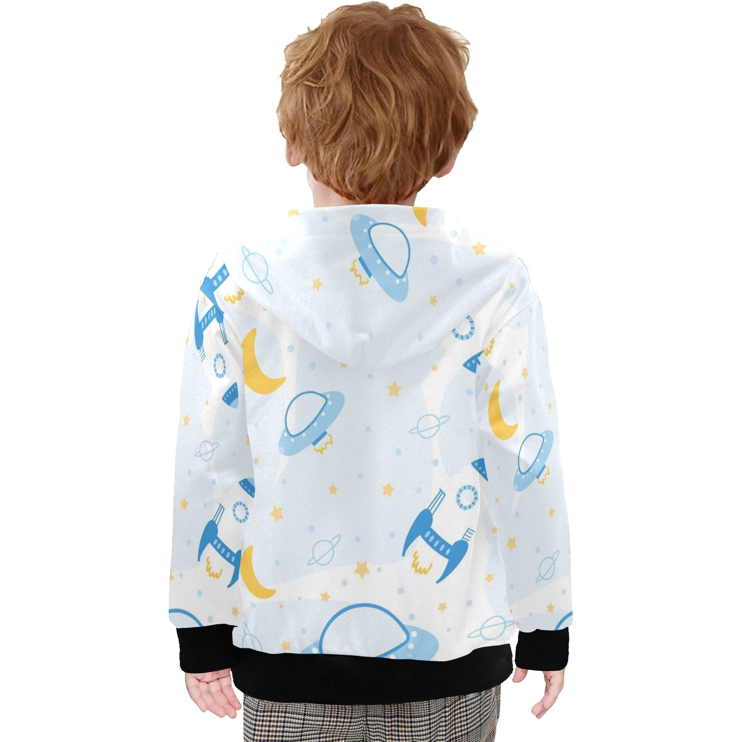 Spaceships And UFO's - Junior Boys Zip Up Hoodie