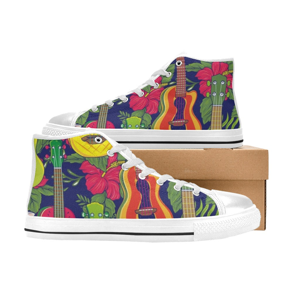 Ukulele - Women's High Top Canvas Shoes