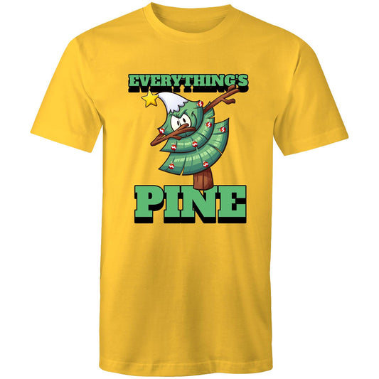 Everything's Pine - Mens T-Shirt Yellow Christmas Mens T-shirt Merry Christmas