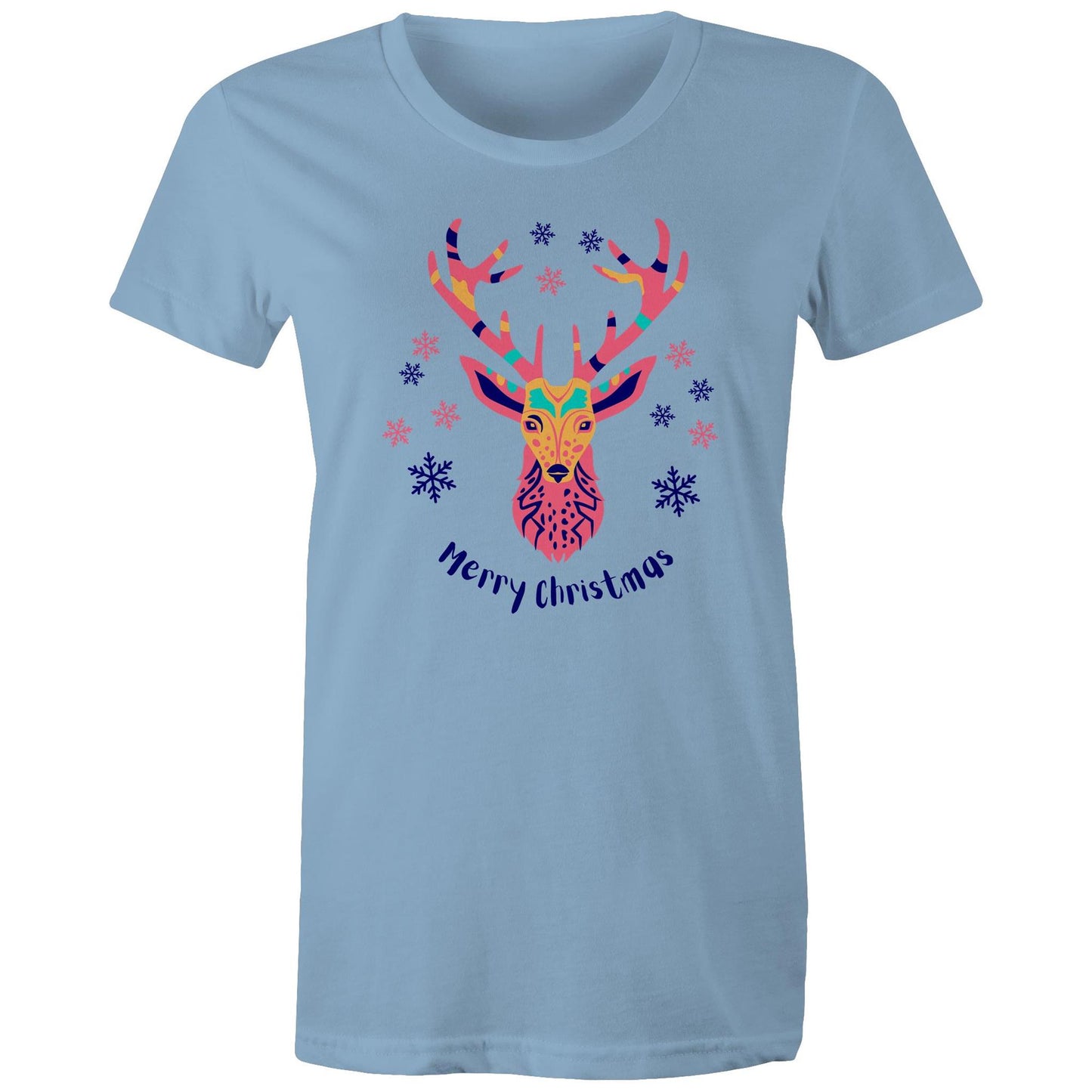 Merry Christmas Deer - Womens T-shirt