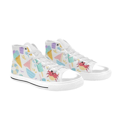 Summer Fun - Kids' High Top Canvas Shoes