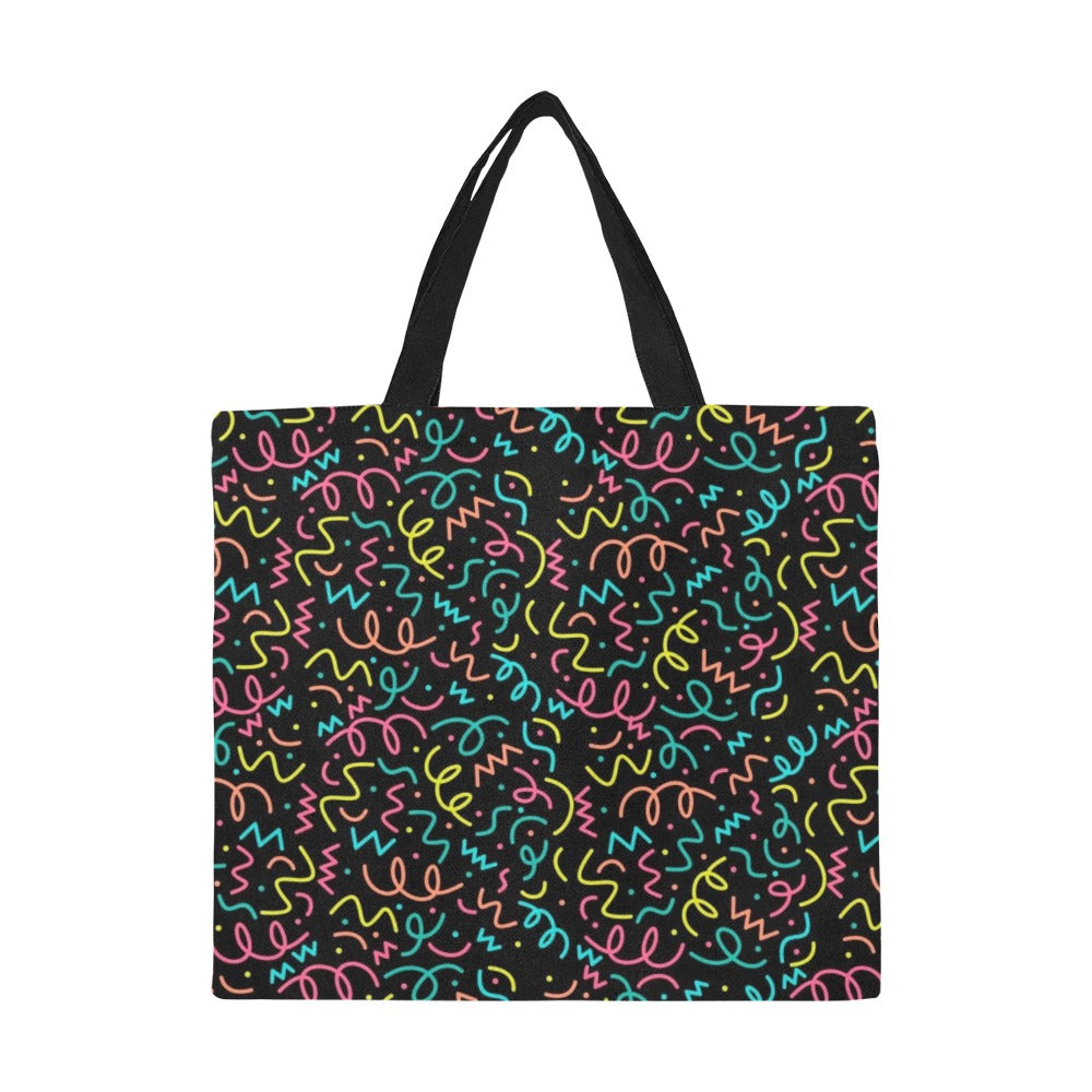 Squiggle Time - Full Print Canvas Tote Bag Full Print Canvas Tote Bag