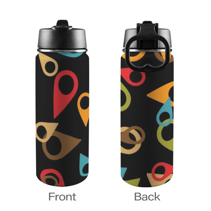 Where Am I - Insulated Water Bottle with Straw Lid (18oz) Insulated Water Bottle with Swing Handle Printed Offshore