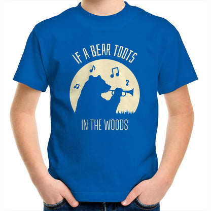 If A Bear Toots In The Woods, Trumpet Player - Kids Youth T-Shirt Bright Royal Kids Youth T-shirt animal Music
