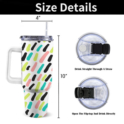 Colour Dab - 40oz Tumbler with White Handle