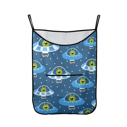 Cute Aliens in UFOs - Hanging Laundry Bag