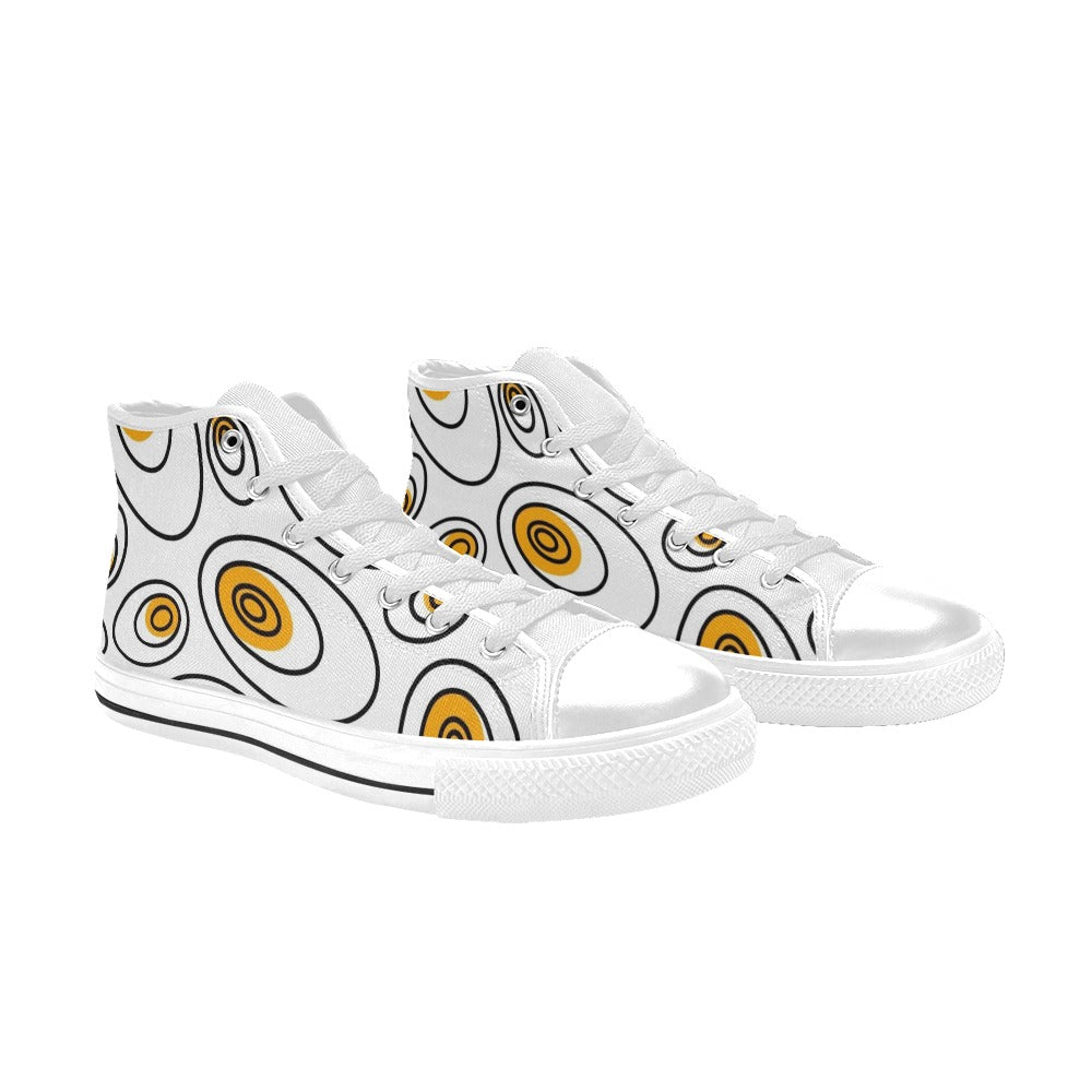 Abstract Eggs - Men's High Top Canvas Shoes