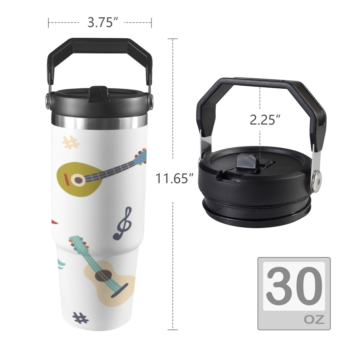 Music Time - 30oz Tumbler with Top Handle