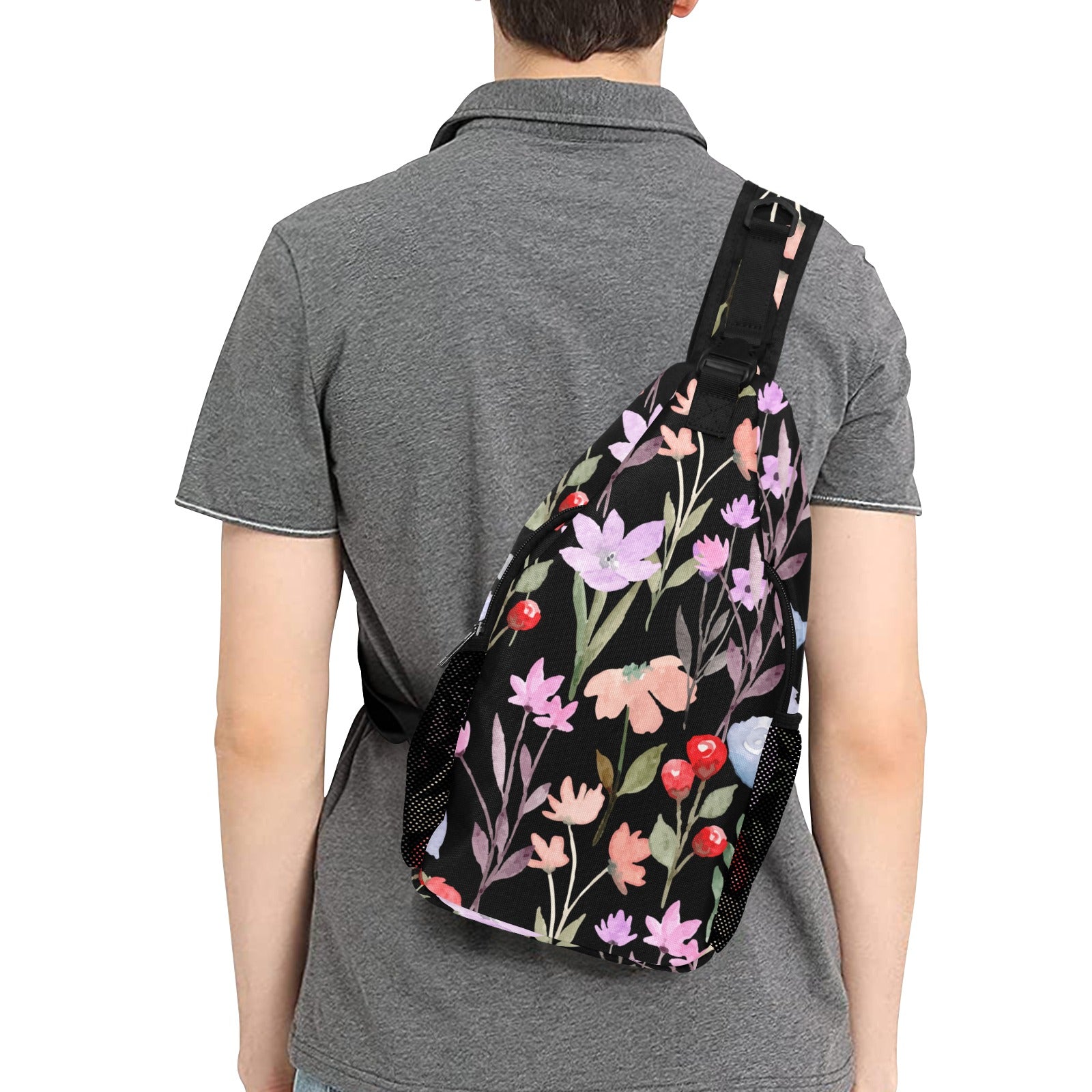 Floral Watercolour - Cross-Body Chest Bag Cross-Body Chest Bag