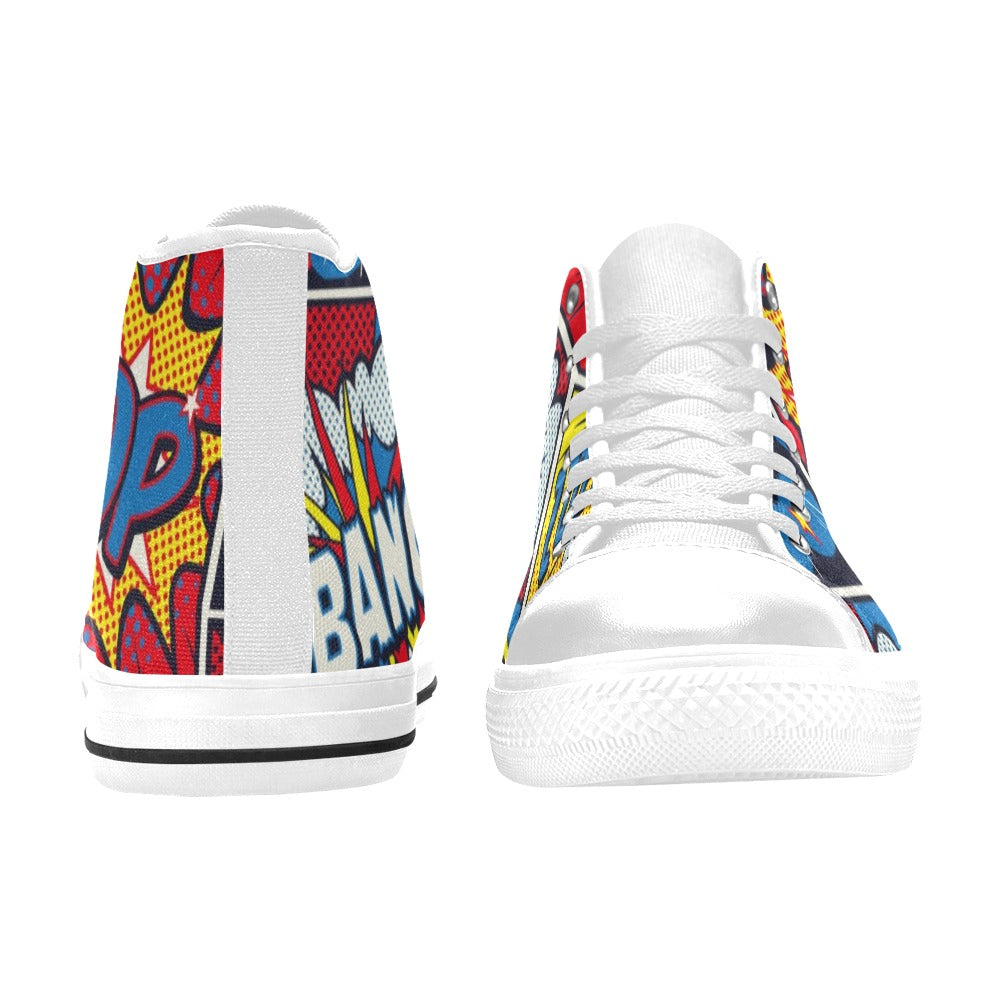 Comic Book - Kids High Top Canvas Shoes