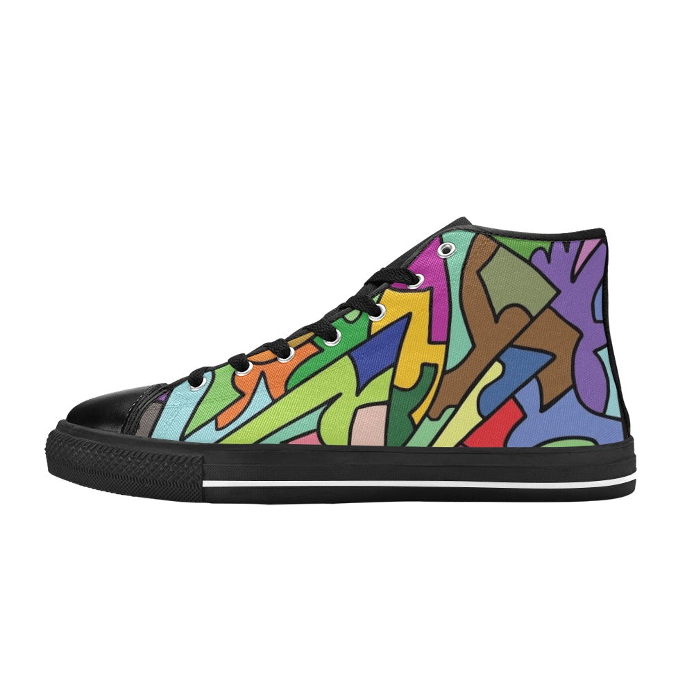 Bright Abstract - Men's High Top Canvas Shoes